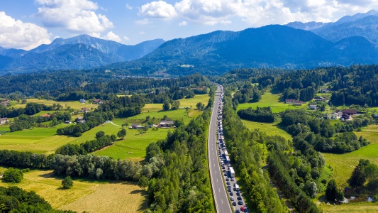 Stau auf der Karawankenautobahn